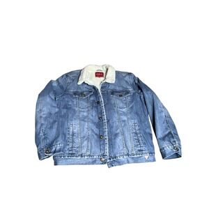 Guess Denim Jacket with White‎ Sherpa Lining, Size XL
